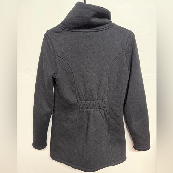 The North Face black quilted fleece lined jacket SIZE S high collar full zip - Picture 2 of 5
